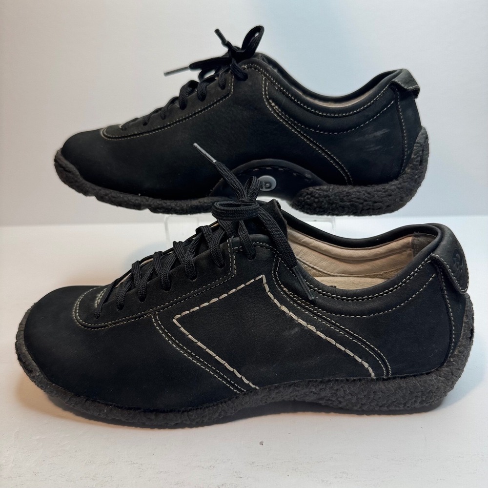 Dunham WCE710BK Womens 7 B Black Nubuck Leather Lace Up Walking Shoes ABZORB